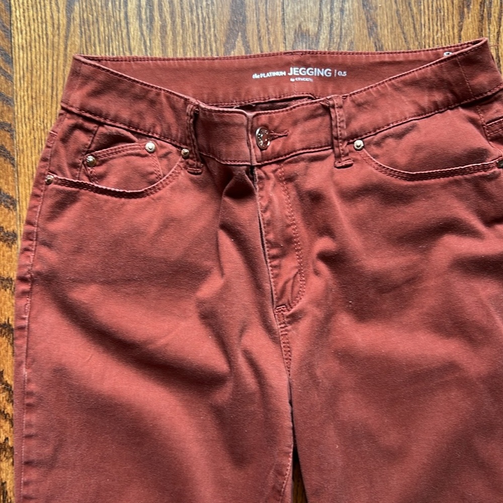 Chico’s Platinum rust colored jeggings, size 6 petite - Picture 4 of 7